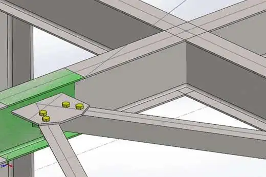 Diseño estructural para los componentes de acero de una estructura de metal en Bogotá, Colombia. Montajes, ingeniería y Construcción. MIC SAS.