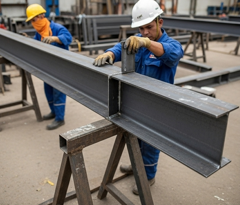 Fabricacion secciones t armadas con planchas soldadas en Bogotá, Colombia. Montajes, Ingeniería y Construcción. MIC SAS.