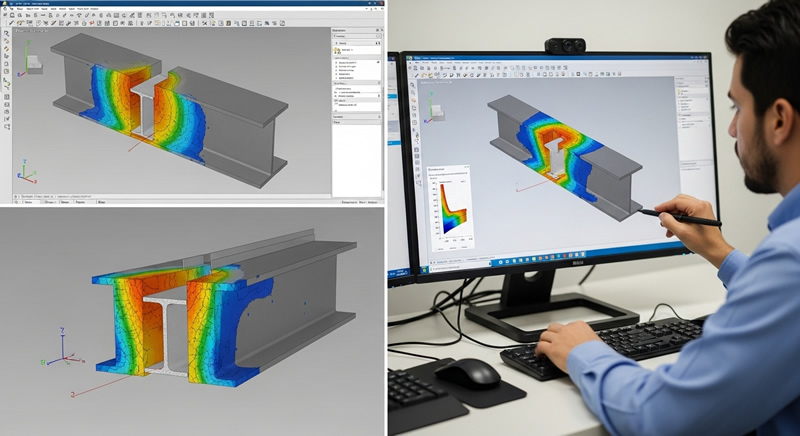 Innovacion modelado computacional perfiles t acero en Bogotá, Colombia. Montajes, Ingeniería y Construcción. MIC SAS.