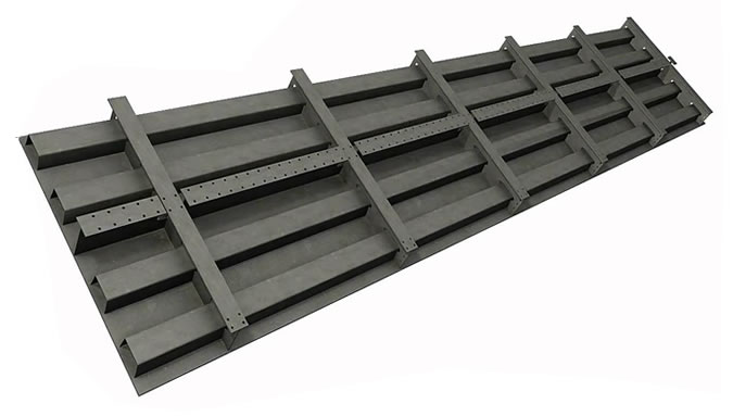 Panel prefabricado de tablero ortotrópico con nervios y diafragmas en Bogotá Colombia. Montajes, Ingeniería y Construcción MIC SAS. Panel prefabricado de tablero ortotrópico con nervios y diafragmas en Bogotá Colombia. Montajes, Ingeniería y Construcción MIC SAS.