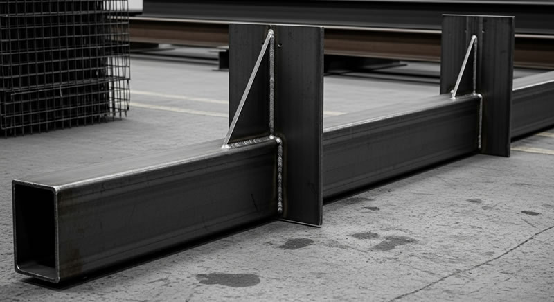 Viga metalica cuadrada con soportes soldados para estructura en Bogotá, Colombia. Montajes, Ingeniería y Construcción. MIC SAS. Viga metalica cuadrada con soportes soldados para estructura en Bogotá, Colombia. Montajes, Ingeniería y Construcción. MIC SAS.