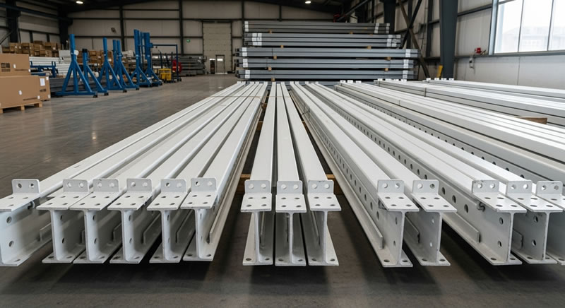 Vigas acero prefabricadas pintadas para montaje seguro en Bogotá, Colombia. Montajes, Ingeniería y Construcción. MIC SAS. Vigas acero prefabricadas pintadas para montaje seguro en Bogotá, Colombia. Montajes, Ingeniería y Construcción. MIC SAS.