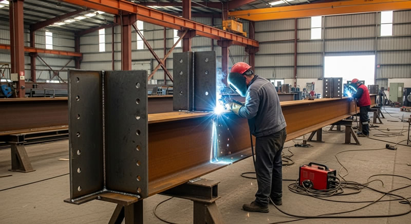 Soldadura de precision en la fabricacion de vigas de acero en Bogotá, Colombia. Montajes, Ingeniería y Construcción. MIC SAS.