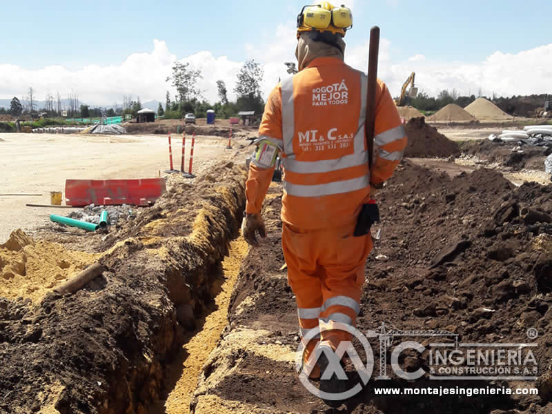 Diseño y excavación para la instalación y adecuación de tuberías en Bogotá, Colombia. Montajes, Ingeniería y Construcción. MIC SAS