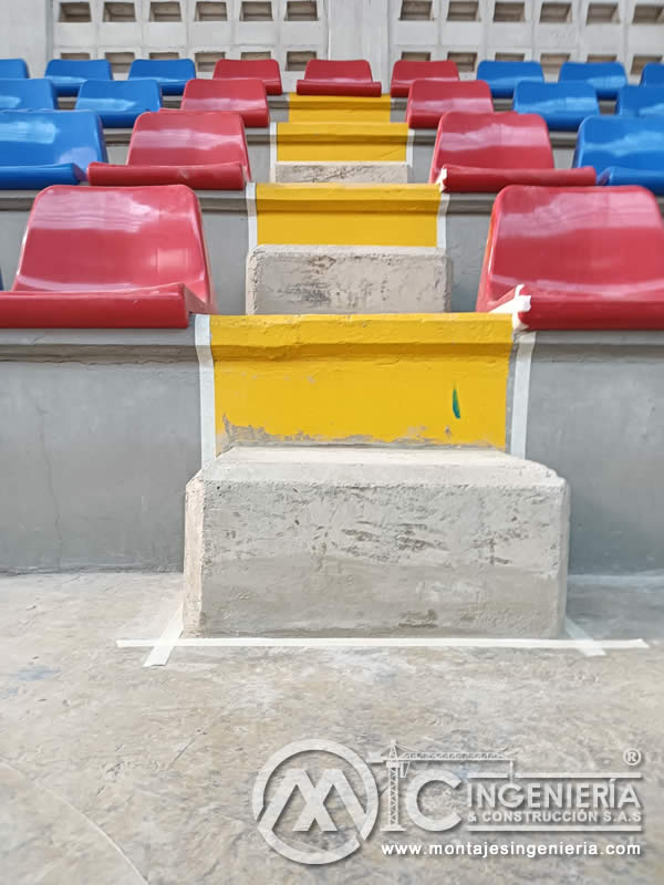 Construcción de graderías en concreto para colegio en Bogotá, Colombia. Montajes, Ingeniería y Construcción MIC SAS. Construcción de graderías en concreto para colegio en Bogotá, Colombia. Montajes, Ingeniería y Construcción MIC SAS.