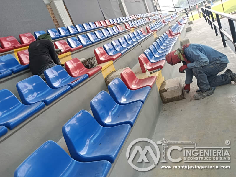 Construcción de graderías en concreto para colegio en Bogotá, Colombia. Montajes, Ingeniería y Construcción MIC SAS. Construcción de graderías en concreto para colegio en Bogotá, Colombia. Montajes, Ingeniería y Construcción MIC SAS.