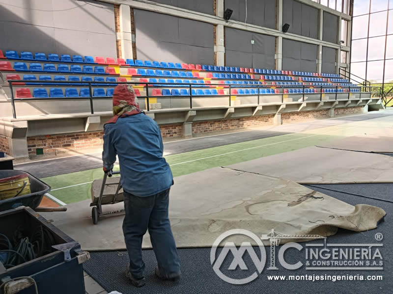 Diseño y montaje de graderías con volúmenes de concreto para coliseos en colegios en Bogotá, Colombia. Montajes, Ingeniería y Construcción MIC SAS. Diseño y montaje de graderías con volúmenes de concreto para coliseos en colegios en Bogotá, Colombia. Montajes, Ingeniería y Construcción MIC SAS.