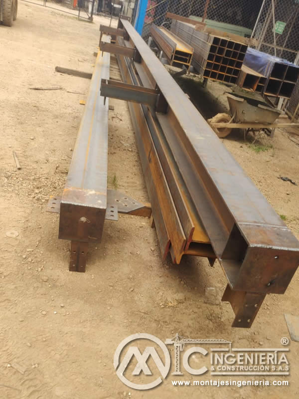 Diseño y construcción de partes estructurales, vigas y columnas metálicas en Bogotá, Colombia. Montajes, Ingeniería y Construcción MIC SAS.