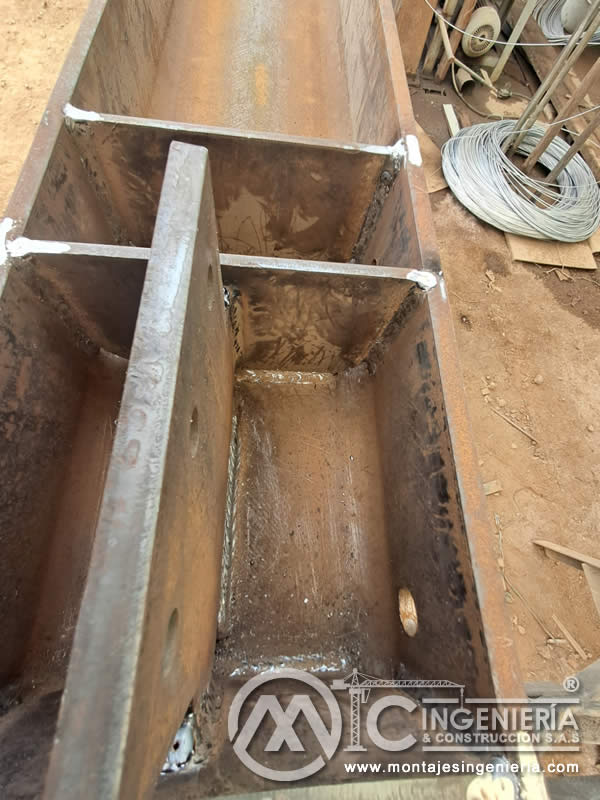 Diseño y construcción de partes estructurales, vigas y columnas metálicas en Bogotá, Colombia. Montajes, Ingeniería y Construcción MIC SAS.