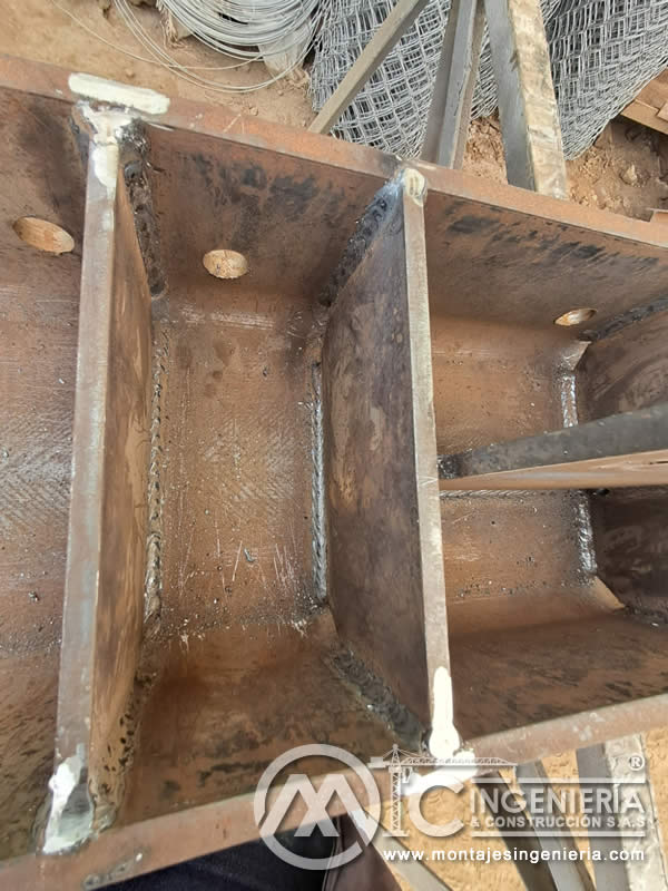 Diseño y construcción de partes estructurales, vigas y columnas metálicas en Bogotá, Colombia. Montajes, Ingeniería y Construcción MIC SAS.