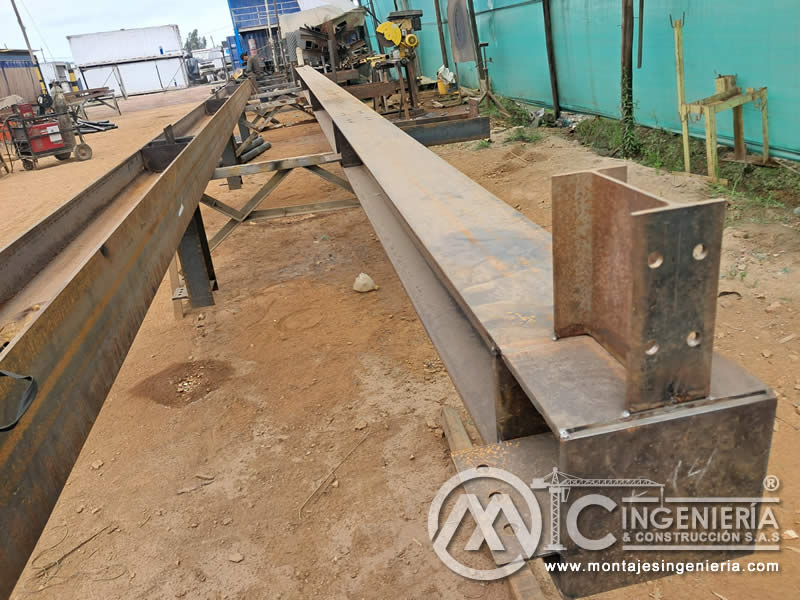 Diseño y construcción de partes estructurales, vigas y columnas metálicas en Bogotá, Colombia. Montajes, Ingeniería y Construcción MIC SAS.