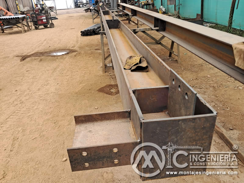 Diseño y construcción de partes estructurales, vigas y columnas metálicas en Bogotá, Colombia. Montajes, Ingeniería y Construcción MIC SAS.