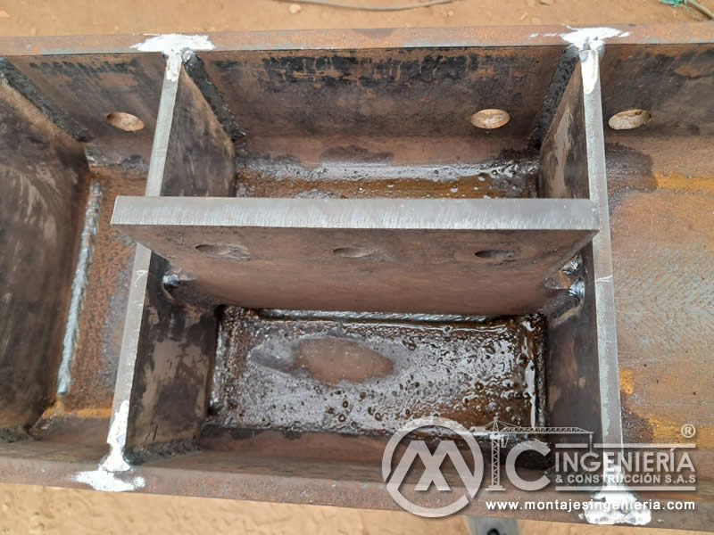 Diseño y construcción de partes estructurales, vigas y columnas metálicas en Bogotá, Colombia. Montajes, Ingeniería y Construcción MIC SAS.