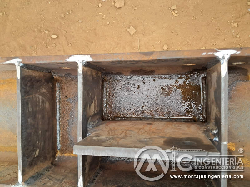 Diseño y construcción de partes estructurales, vigas y columnas metálicas en Bogotá, Colombia. Montajes, Ingeniería y Construcción MIC SAS.