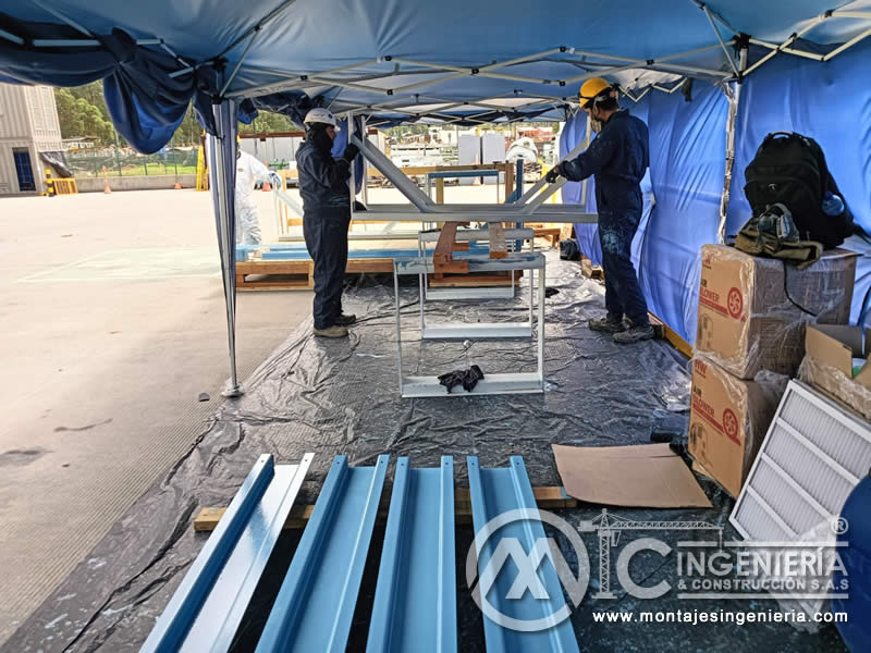 Limpieza y pintura de estructuras metálicas para bodegas y naves industriales en Bogotá, Colombia. Montajes, Ingeniería y Construcción MIC SAS. Limpieza y pintura de estructuras metálicas para bodegas y naves industriales en Bogotá, Colombia. Montajes, Ingeniería y Construcción MIC SAS.