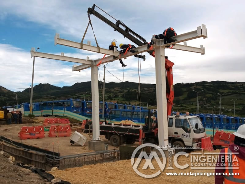 Perfiles y componentes estructurales metálicos para construcción en acero de Canopy en Bogotá, Colombia. Montajes, Ingeniería y Construcción. MIC SAS