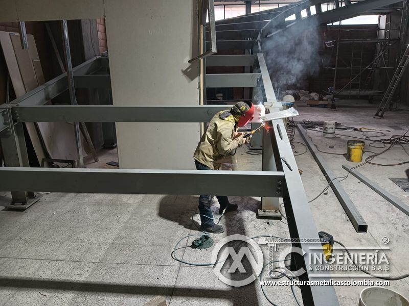 Preparación de losa inclinada para vaciado de concreto acceso vehicular en Bogotá, Colombia. Montajes, Ingeniería y Construcción MIC SAS.