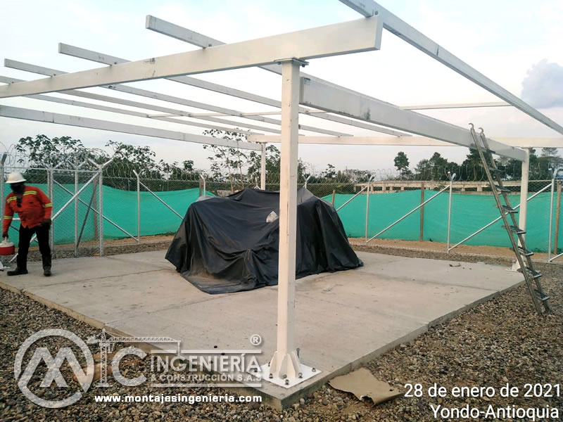 Aceros estructurales, perfiles estructurales y cubiertas metálicas para pérgolas y casetas en Bogotá, Colombia. Montajes, Ingeniería y Construcción. MIC SAS