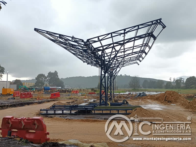 Diseño de cimientos para estructuras metálicas de canopys en Bogotá, Colombia. Montajes, Ingeniería y Construcción. MIC SAS.
