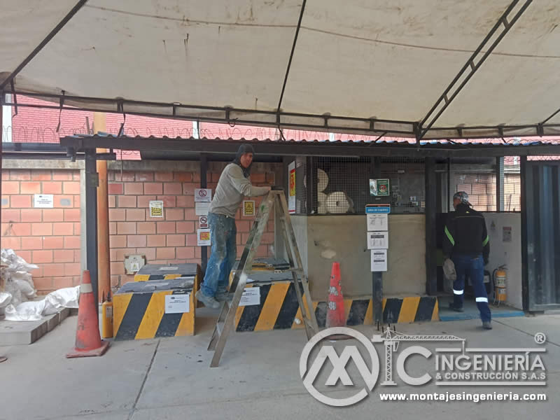 Construcción de cubiertas metálicas para techos de pérgolas en Bogotá, Colombia en Bogotá, Colombia. Montajes, Ingeniería y Construcción. MIC SAS.