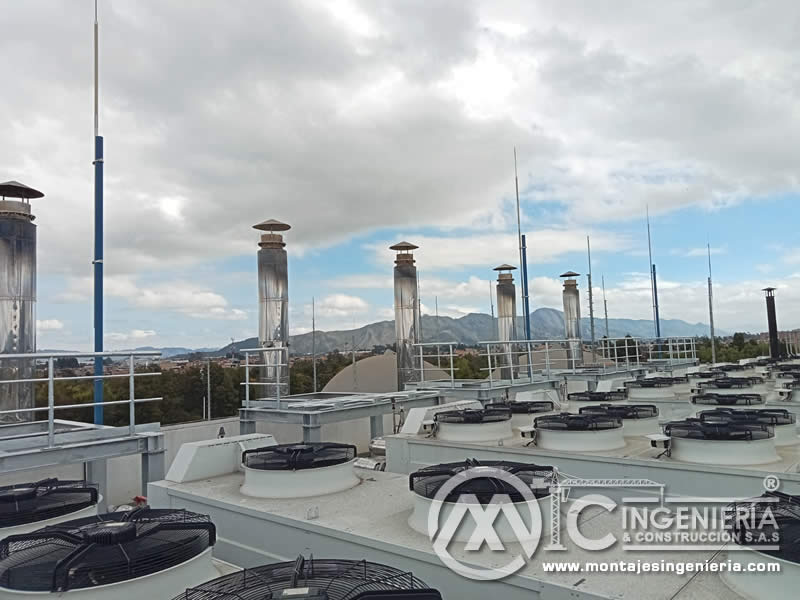 Estructuras en acero y construccion metalica para planta de tratamiento de aguas residuales en Bogotá, Colombia. Montajes, Ingeniería y Construcción. MIC SAS.