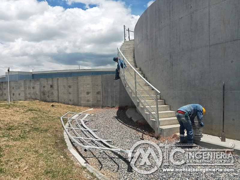 Estructuras metálicas para planta de tratamiento de aguas residuales en Bogotá, Colombia. Montajes, Ingeniería y Construcción. MIC SAS.