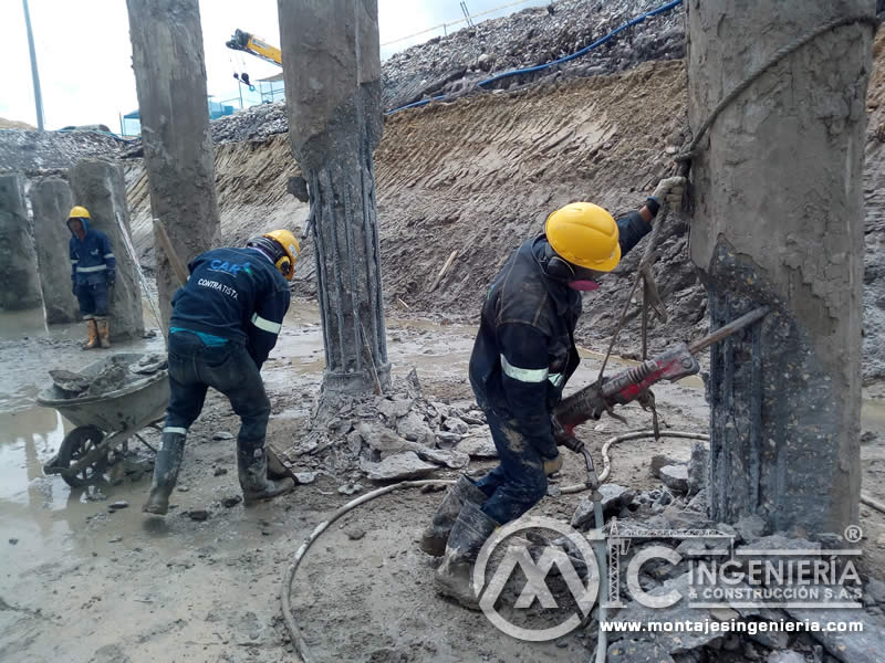 Preparación de suelos para construcción de cimentación y anclajes de estructuras metálicas en Bogotá, Colombia. Montajes, Ingeniería y Construcción. MIC SAS