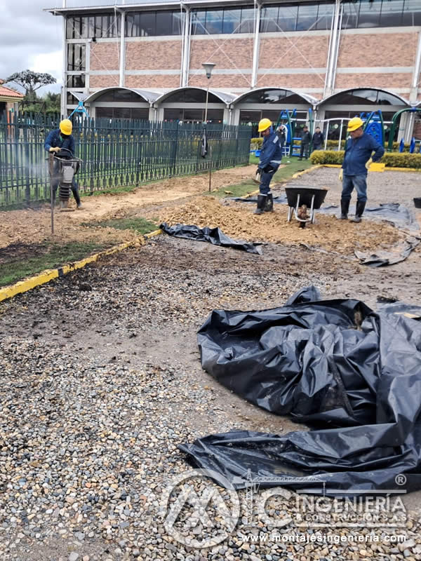 Diseño estructural metálico para la construcción de pérgolas en institución educativa de Bogotá, Colombia. Montajes, Ingeniería y Construcción. MIC SAS.