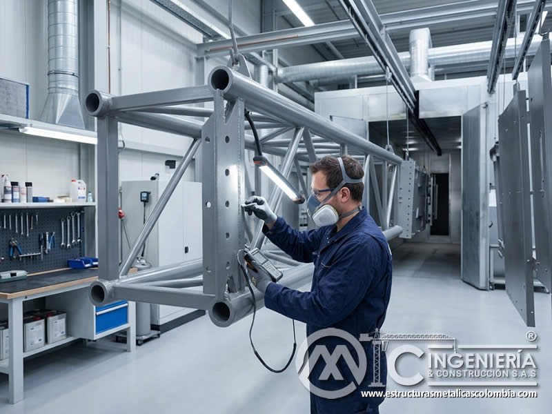 Innovaciones Recientes en Pintura en Polvo para Estructuras Metálicas en Condiciones Climáticas Extremas con pintura en polvo electrostática aplicada sobre piezas metálicas en Bogotá, Colombia. Montajes, Ingeniería y Construcción. MIC SAS.