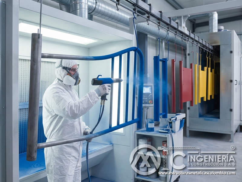Características de la Pintura en Polvo para Equipos de Parques Infantiles y Áreas de Juego al Aire Libre con pintura en polvo electrostática aplicada sobre piezas metálicas en Bogotá, Colombia. Montajes, Ingeniería y Construcción. MIC SAS.