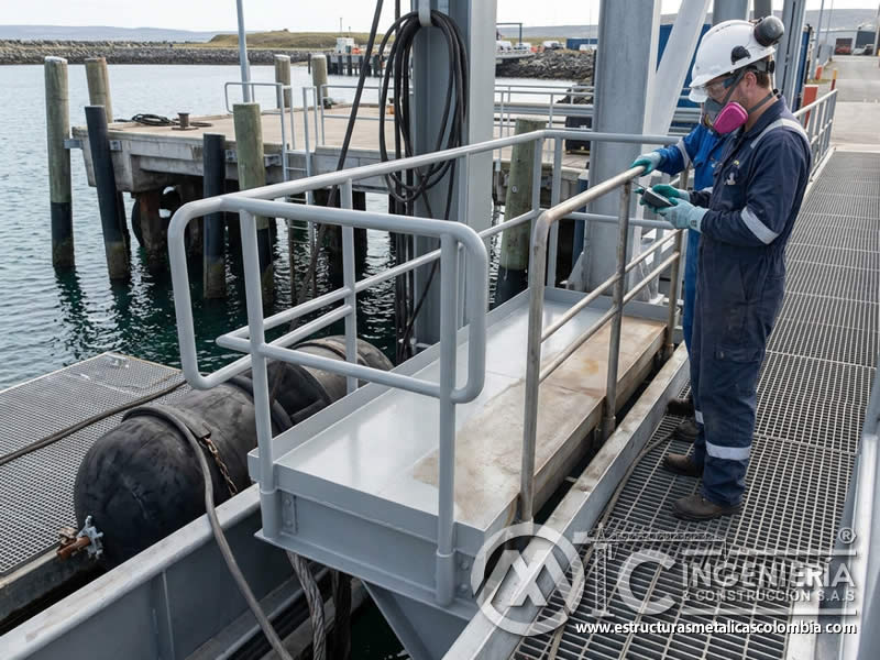 Desafíos de corrosión marina en muelles y barcos con pintura en polvo anticorrosiva sobre estructuras metálicas expuestas a salinidad en Bogotá, Colombia. Montajes, Ingeniería y Construcción. MIC SAS.