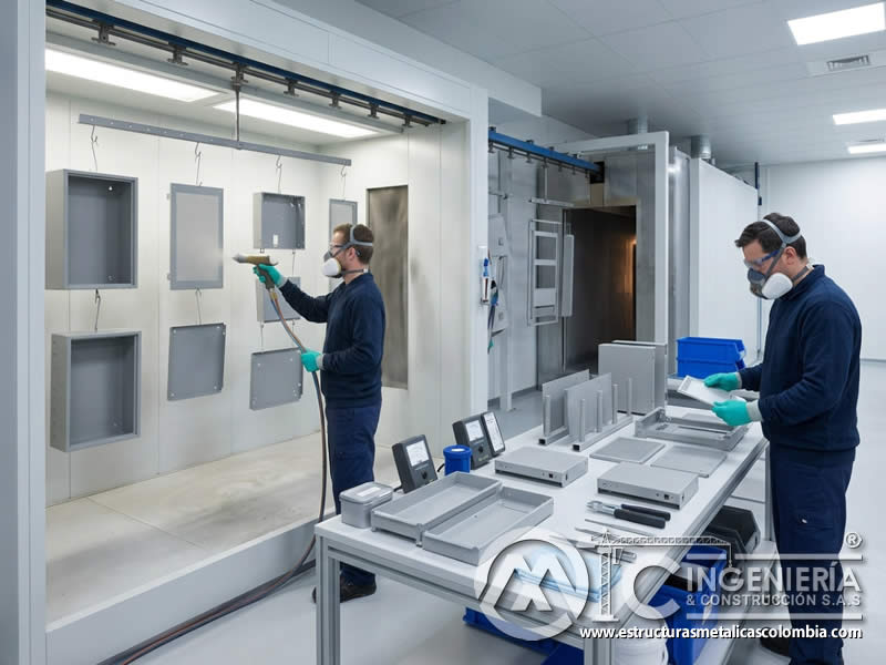 Pintura en polvo para recubrimientos electrónicos con aislamiento eléctrico, protección anticorrosiva y acabado uniforme en Bogotá, Colombia. Montajes, Ingeniería y Construcción. MIC SAS.