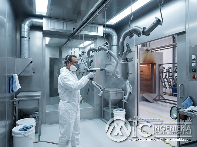 Consideraciones de Diseño al Especificar Pintura en Polvo Electrostática para Escapes de Vehículos y Sistemas de Calefacción con pintura en polvo electrostática aplicada sobre piezas metálicas en Bogotá, Colombia. Montajes, Ingeniería y Construcción. MIC SAS.