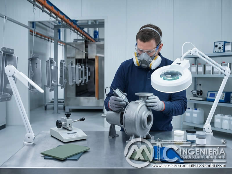 Impacto de la Limpieza y Mantenimiento en la Resistencia Química de la Pintura en Polvo en la Industria Química con pintura en polvo electrostática aplicada sobre piezas metálicas en Bogotá, Colombia. Montajes, Ingeniería y Construcción. MIC SAS.