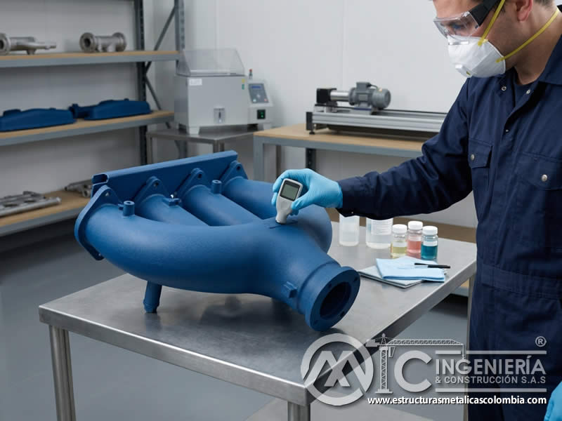 Medición y Monitoreo de la Resistencia Química de la Pintura en Polvo en Servicio en la Industria Química con pintura en polvo electrostática aplicada sobre piezas metálicas en Bogotá, Colombia. Montajes, Ingeniería y Construcción. MIC SAS.