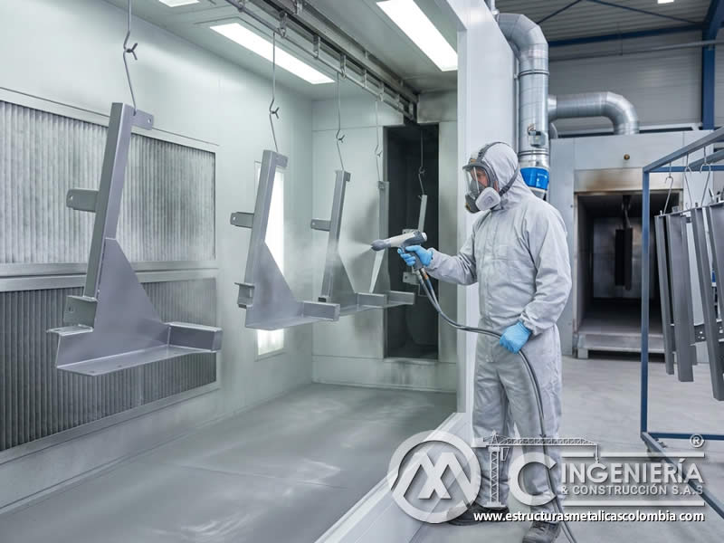 Tipos Comunes de Pintura en Polvo para Resistencia Química en la Industria Química con pintura en polvo electrostática aplicada sobre piezas metálicas en Bogotá, Colombia. Montajes, Ingeniería y Construcción. MIC SAS.
