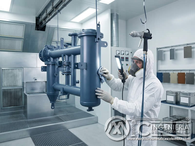 Ventajas de la Pintura en Polvo Electrostática en Resistencia Química y a la Abrasión con pintura en polvo electrostática aplicada sobre piezas metálicas en Bogotá, Colombia. Montajes, Ingeniería y Construcción. MIC SAS.