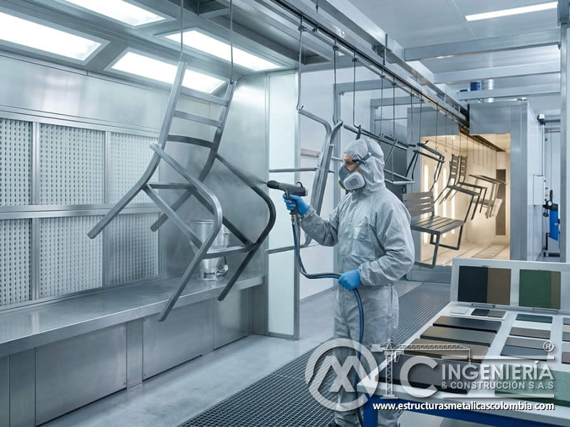 Ventajas de pintura en polvo para muebles de exterior en mantenimiento y limpieza de superficies metálicas en Bogotá, Colombia. Montajes, Ingeniería y Construcción. MIC SAS.