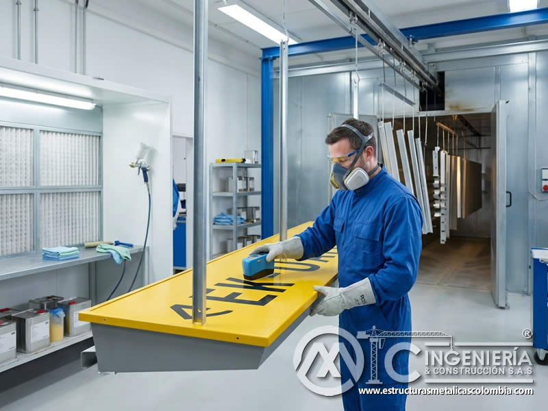 Factores de seguridad en elección del color de pintura en polvo para señales de aeropuertos en Bogotá, Colombia. Montajes, Ingeniería y Construcción. MIC SAS.