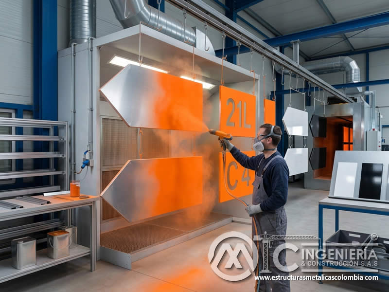 Consideraciones de resistencia al fuego en pintura en polvo para señales de aeropuertos metálicas en Bogotá, Colombia. Montajes, Ingeniería y Construcción. MIC SAS.