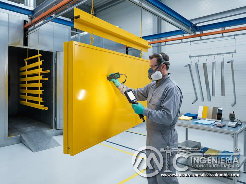 Importancia de adherencia de pintura en polvo en señalización aérea sobre superficies metálicas en Bogotá, Colombia. Montajes, Ingeniería y Construcción. MIC SAS.