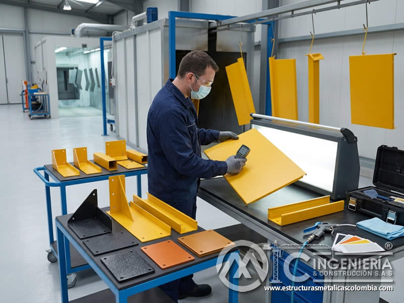 Importancia de uniformidad del color en pintura en polvo para señalización aérea metálica en Bogotá, Colombia. Montajes, Ingeniería y Construcción. MIC SAS.