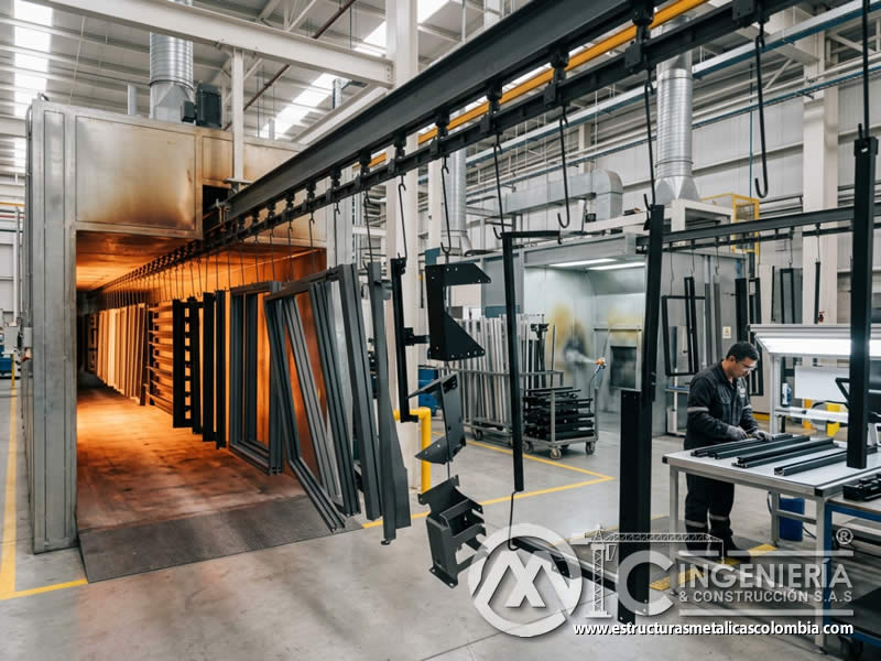 Curado en horno de piezas metálicas para construcción y arquitectura Bogotá en Bogotá, Colombia. Montajes, Ingeniería y Construcción. MIC SAS. Curado en horno de piezas metálicas para construcción y arquitectura Bogotá en Bogotá, Colombia. Montajes, Ingeniería y Construcción. MIC SAS.