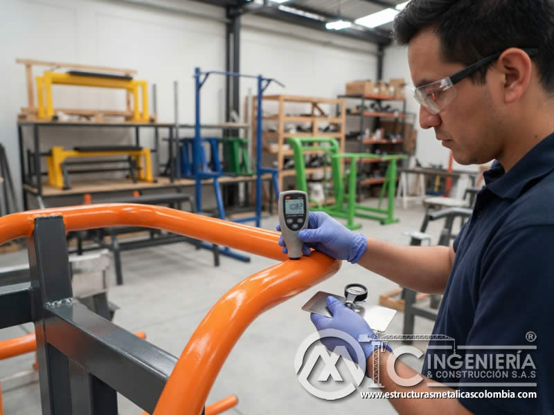 Inspección de espesor adherencia y color en equipos deportivos pintados en Bogotá, Colombia. Montajes, Ingeniería y Construcción. MIC SAS. Inspección de espesor adherencia y color en equipos deportivos pintados en Bogotá, Colombia. Montajes, Ingeniería y Construcción. MIC SAS.