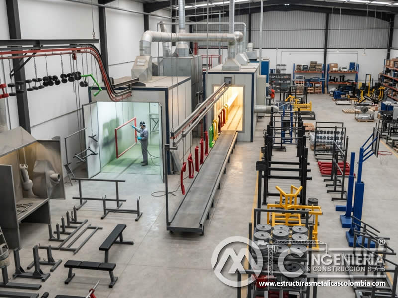 Servicio de pintura en polvo para equipamiento deportivo metalico en Bogotá, Colombia. Montajes, Ingeniería y Construcción. MIC SAS. Servicio de pintura en polvo para equipamiento deportivo metalico en Bogotá, Colombia. Montajes, Ingeniería y Construcción. MIC SAS.