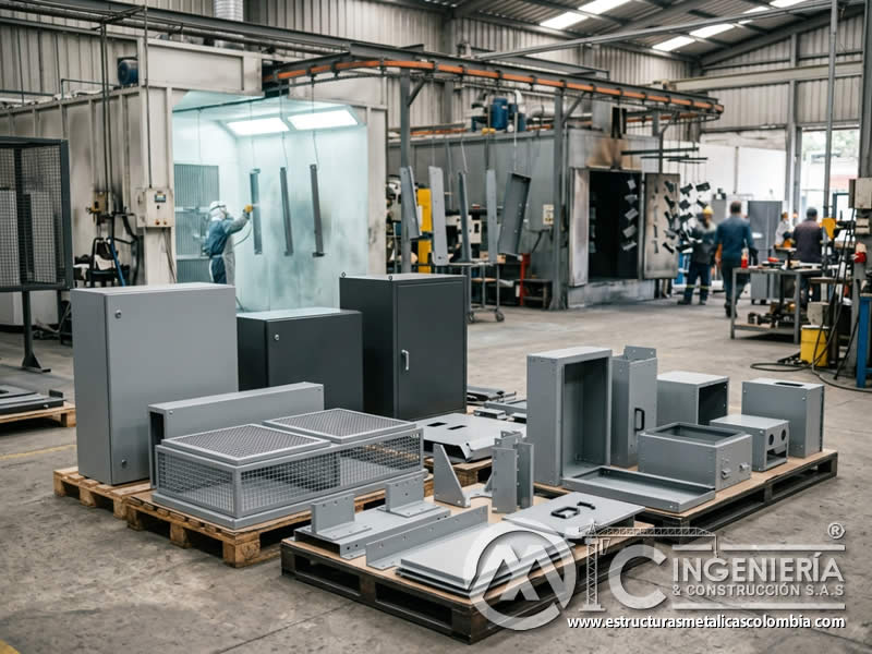 Pintura en polvo para tapas soportes gabinetes y protecciones industriales en Bogotá, Colombia. Montajes, Ingeniería y Construcción. MIC SAS. Pintura en polvo para tapas soportes gabinetes y protecciones industriales en Bogotá, Colombia. Montajes, Ingeniería y Construcción. MIC SAS.