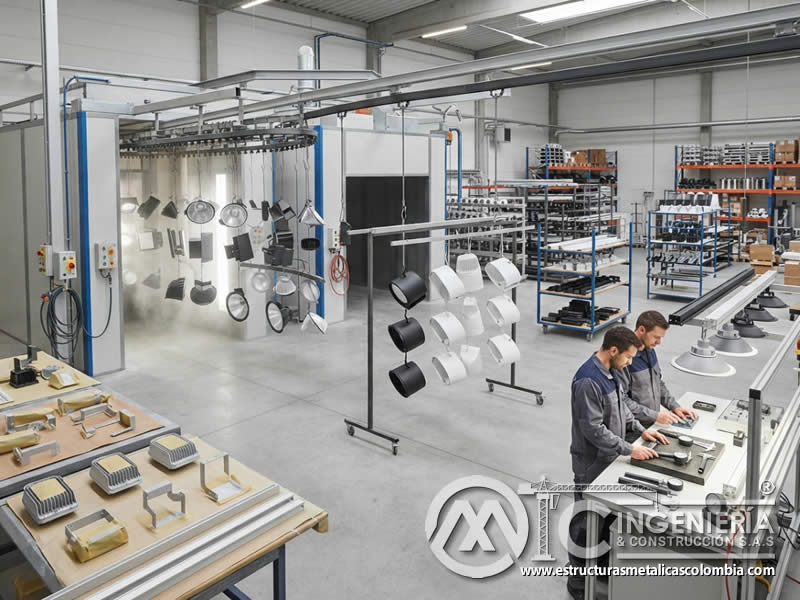 Servicio de pintura en polvo para industria de la iluminacion metalica en Bogotá, Colombia. Montajes, Ingeniería y Construcción. MIC SAS. Servicio de pintura en polvo para industria de la iluminacion metalica en Bogotá, Colombia. Montajes, Ingeniería y Construcción. MIC SAS.