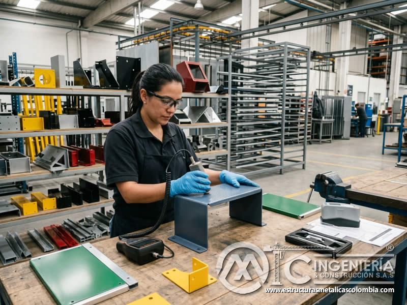 Acabado profesional para piezas metálicas listas para entrega Bogotá, Colombia en Bogotá, Colombia. Montajes, Ingeniería y Construcción. MIC SAS.