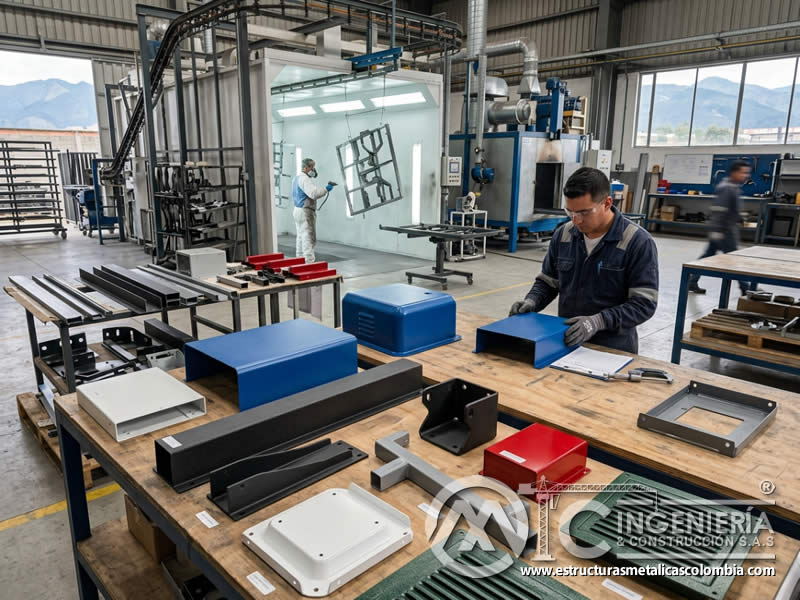 Pintura en polvo para lotes de producción metalmecánica Bogotá, Colombia en Bogotá, Colombia. Montajes, Ingeniería y Construcción. MIC SAS.