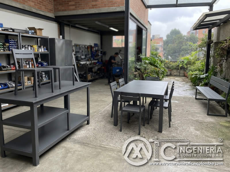 Protección anticorrosiva en mobiliario de acero para uso interior y exterior en Bogotá, Colombia. Montajes, Ingeniería y Construcción. MIC SAS. Protección anticorrosiva en mobiliario de acero para uso interior y exterior en Bogotá, Colombia. Montajes, Ingeniería y Construcción. MIC SAS.